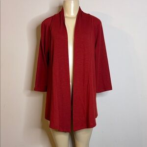 B Design Women's Open Front Red Cardigan Size M